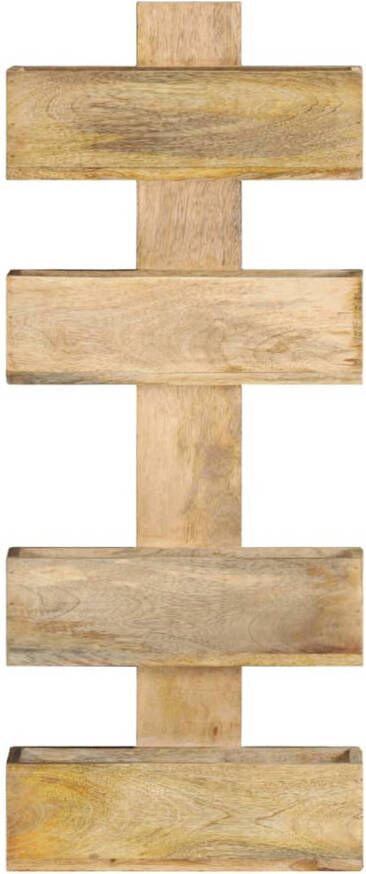 The Living Store Tijdschriftenrek Massief Mangohout 30 x 11 x 72 cm 4 schappen