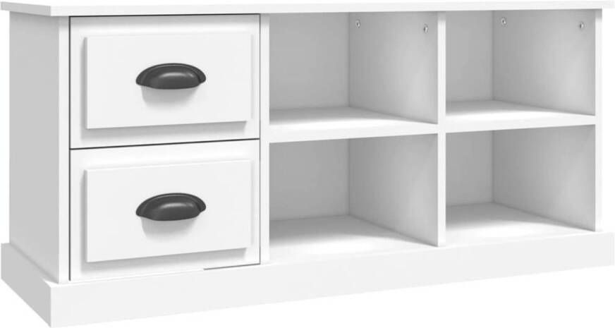 The Living Store Tv-kast 102x35.5x47.5 cm Duurzaam hout Wit - Foto 1