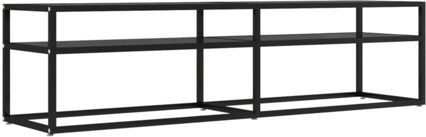 The Living Store TV-kast 160 x 40 x 40.5 cm zwart glas en staal