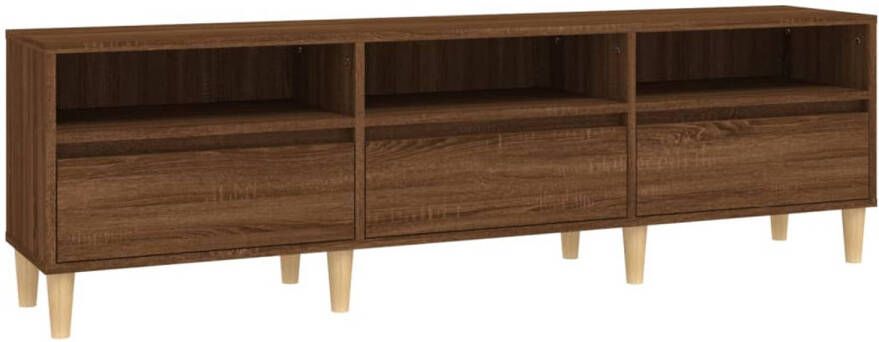 The Living Store Tv-meubel 150x30x44-5 cm bewerkt hout bruineikenkleurig Kast