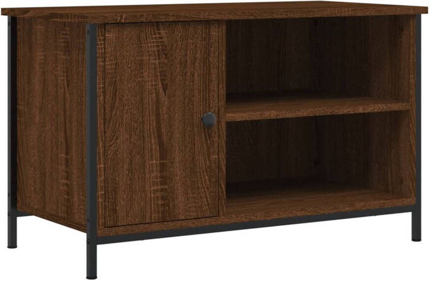 The Living Store Tv-meubel 80x40x50 cm bewerkt hout bruineikenkleurig Kast