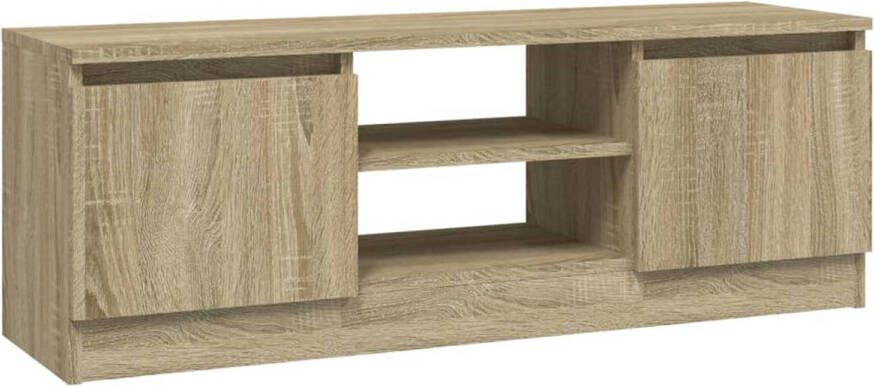 The Living Store Tv-kast Classic Sonoma Eiken 102x30x36cm Stevig houten meubel - Foto 1