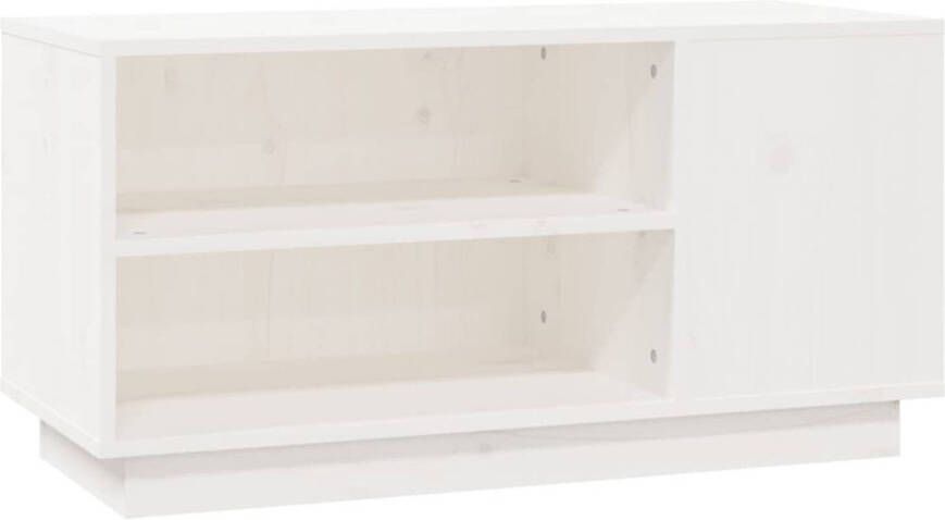 The Living Store Tv-kast Hout Wit 80 x 35 x 40.5 cm - Foto 1
