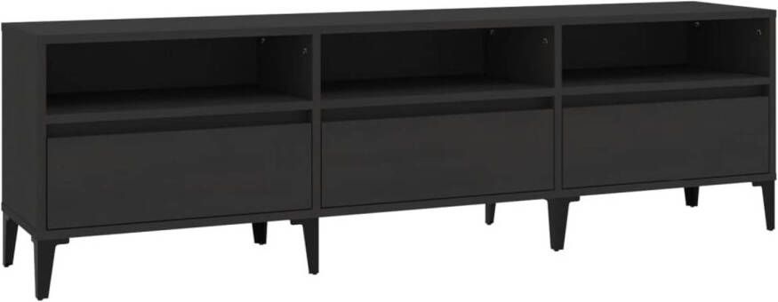 The Living Store Tv-meubel 150x30x44 5 cm bewerkt hout zwart