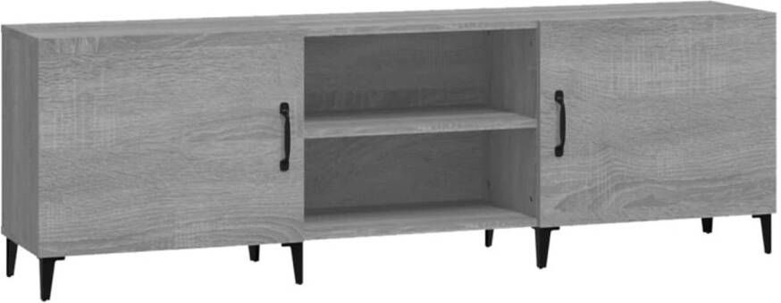 The Living Store Tv-meubel 150x30x50 cm bewerkt hout grijs sonoma eikenkleurig - Foto 1