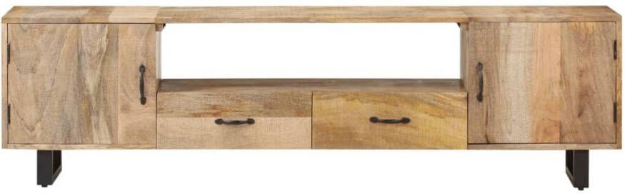 The Living Store TV-kast Mangohout Stereo 160 x 30 x 45 cm Natuurlijke afwerking