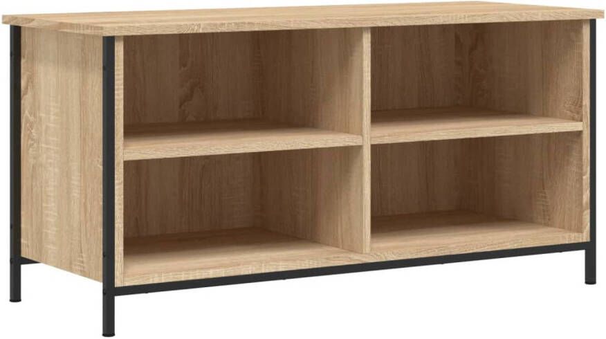 The Living Store TV-kast Sonoma eiken 100 x 40 x 50 cm Duurzaam hout en ijzer - Foto 1