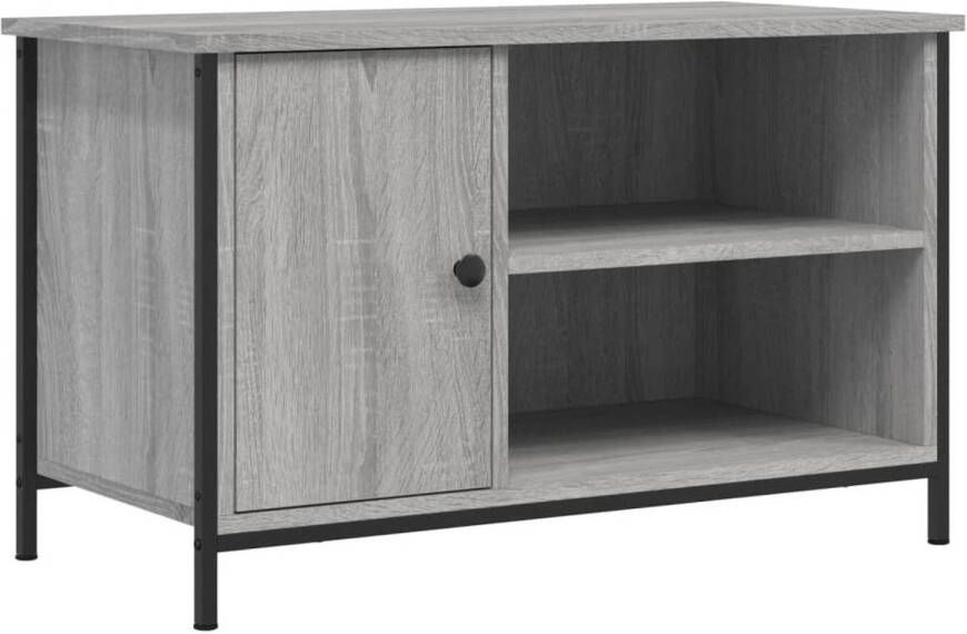 The Living Store Tv-meubel 80x40x50 cm bewerkt hout grijs sonoma eikenkleurig Kast