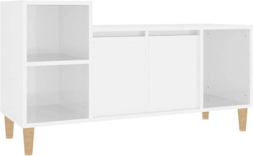 The Living Store TV-kast Stereokast 100x35x55 cm Hoogglans wit