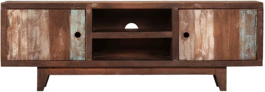The Living Store TV-kast vintage massief acaciahout 118 x 30 x 40 cm kabeltoegang
