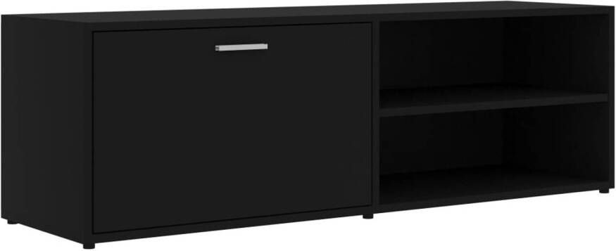 The Living Store Tv-meubel 120x34x37 cm bewerkt hout zwart Kast - Foto 1