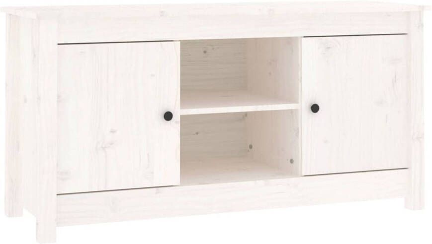 The Living Store TV-kast Serie Trendy Massief Grenenhout 103 x 36.5 x 52 cm Wit