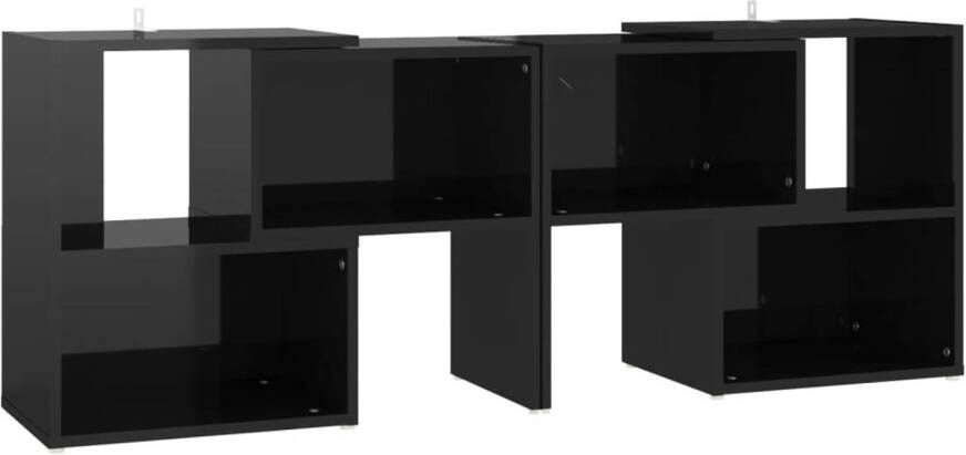 The Living Store TV-meubel modulair ontwerp hoogglans zwart 104x30x52 cm organiseren en ordenen spaanplaat