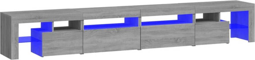 The Living Store TV-meubel 260x36.5x40 cm Grijs Sonoma Eiken RGB LED