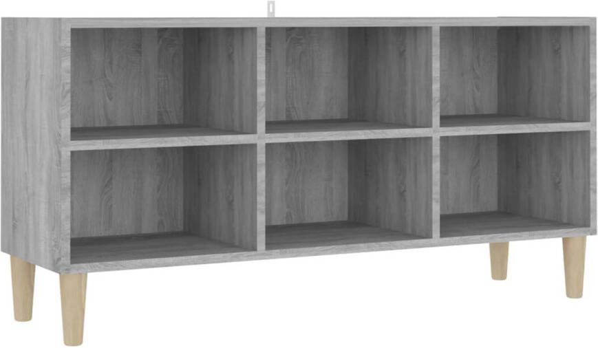 The Living Store TV-meubel 6 vakken 103.5x30x50 cm Grijs Sonoma Eiken