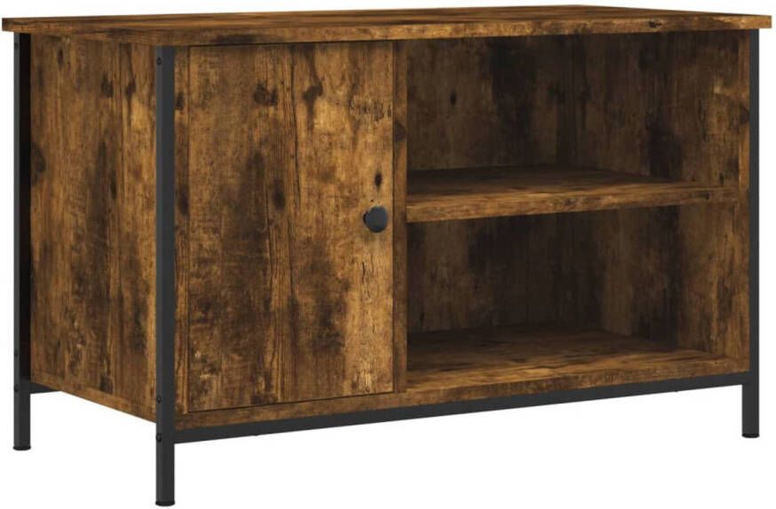 The Living Store Tv-meubel 80x40x50 cm bewerkt hout gerookt eikenkleurig Kast