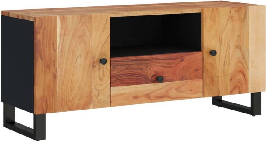 The Living Store TV-meubel Acaciahout 105 x 33.5 x 46 cm Met opbergruimte Stabiele poten Uitstalfunctie Handleiding inbegrepen Kleur en nerf variëren