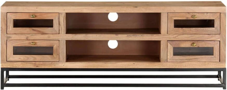 The Living Store Tv-meubel 110x30x40 cm massief acaciahout Kast
