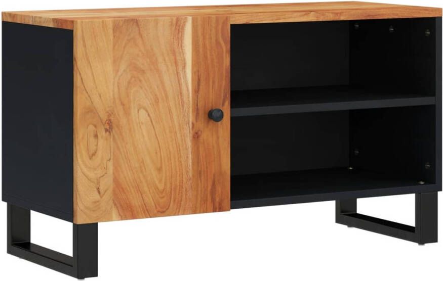The Living Store TV-meubel Acaciahout 80 x 33 x 46 cm Opbergruimte Stabiele poten