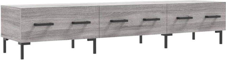 The Living Store Tv-meubel 150x36x30 cm bewerkt hout grijs sonoma eikenkleurig Kast