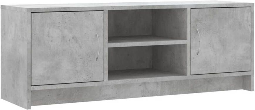 The Living Store TV-meubel betongrijs 102 x 30 x 37.5 cm opbergruimte praktische deuren - Foto 1
