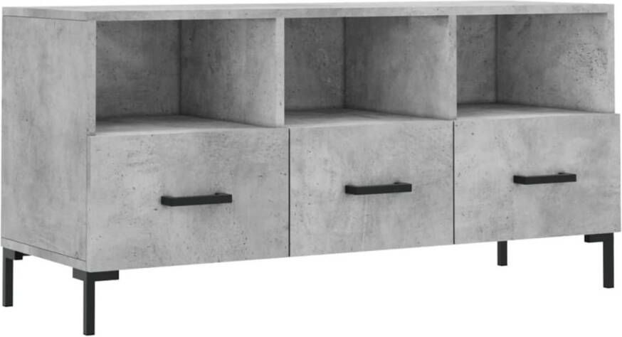 The Living Store TV-meubel Betongrijs 102x36x50 cm Trendy en praktisch