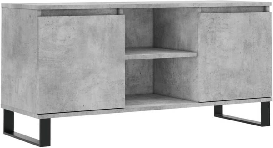 The Living Store TV-meubel Betongrijs 104 x 35 x 50 cm Opbergruimte Stabiel tafelblad - Foto 1