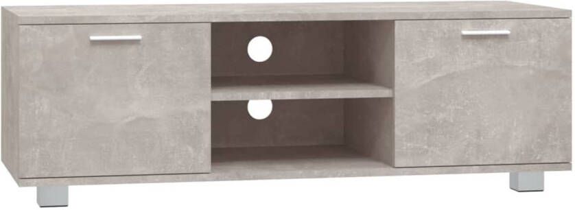 The Living Store TV-Meubel Betongrijs 120 x 40.5 x 35 cm Duurzaam hout 4 vakken Tv Kast Tv Meubilair Houten Tv Stand Beton Grijs Modern Tv Meubel