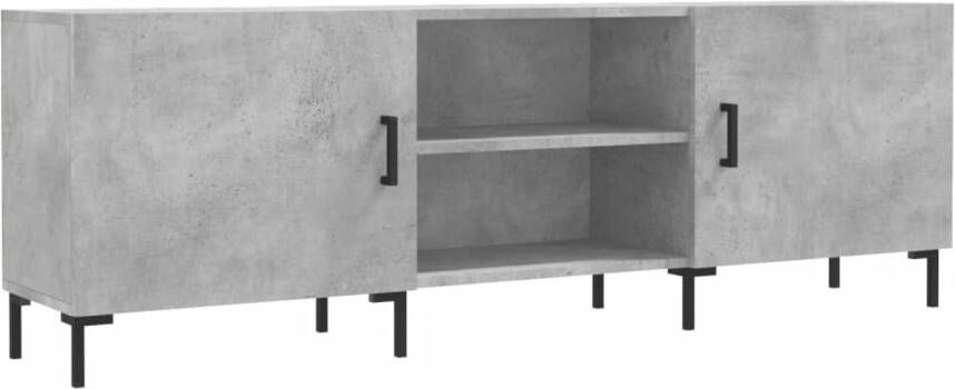 The Living Store TV-meubel Betongrijs 150x30x50 cm Stevig bewerkt hout Praktische opbergruimte