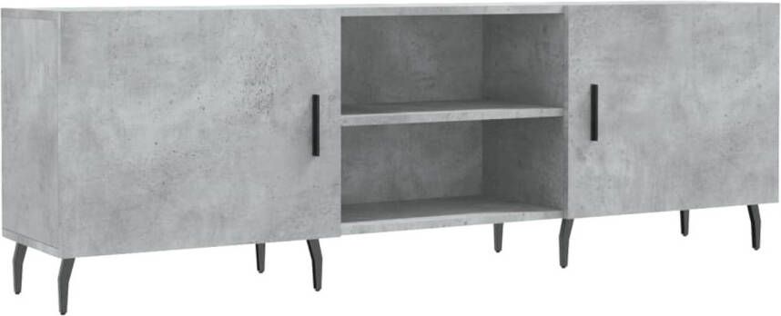 The Living Store Tv-meubel 150x30x50 cm bewerkt hout betongrijs Kast