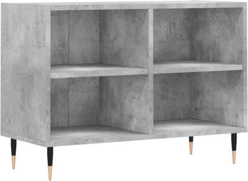 The Living Store TV-meubel Betongrijs 69.5 x 30 x 50 cm Opbergkast met 4 vakken
