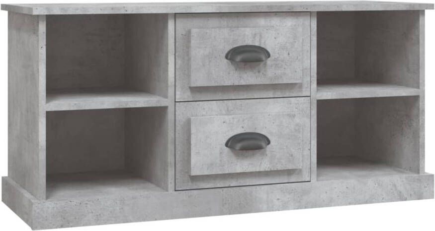 The Living Store TV-meubel Betongrijs 99.5 x 35.5 x 48 cm Trendy en praktisch ontwerp - Foto 1