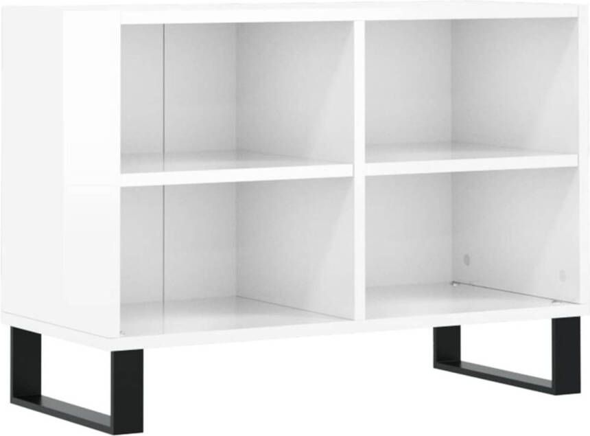 The Living Store Tv-meubel Bewerkt Hout 69.5 x 30 x 50 cm Hoogglans wit