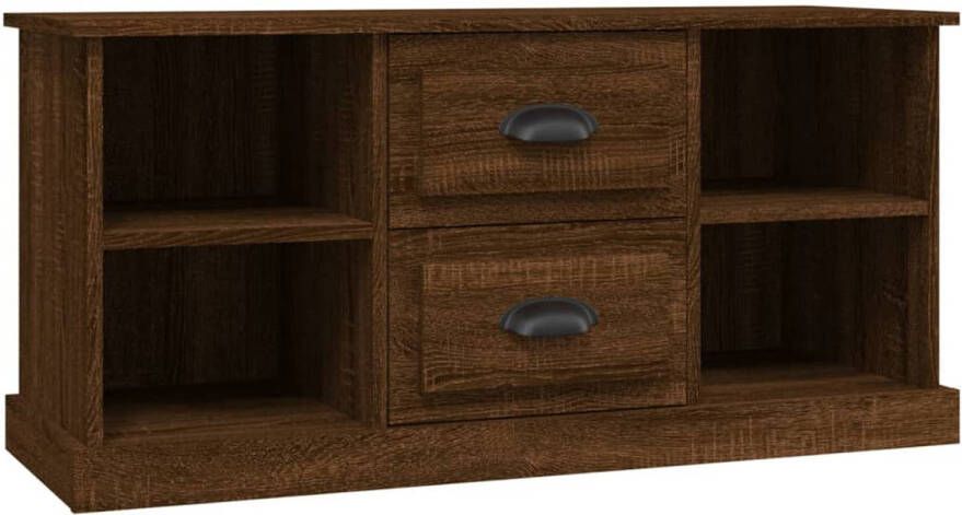 The Living Store TV-meubel Bruineiken 99.5 x 35.5 x 48 cm Trendy en praktisch design Duurzaam bewerkt hout Voldoende opbergruimte Stevig oppervlak