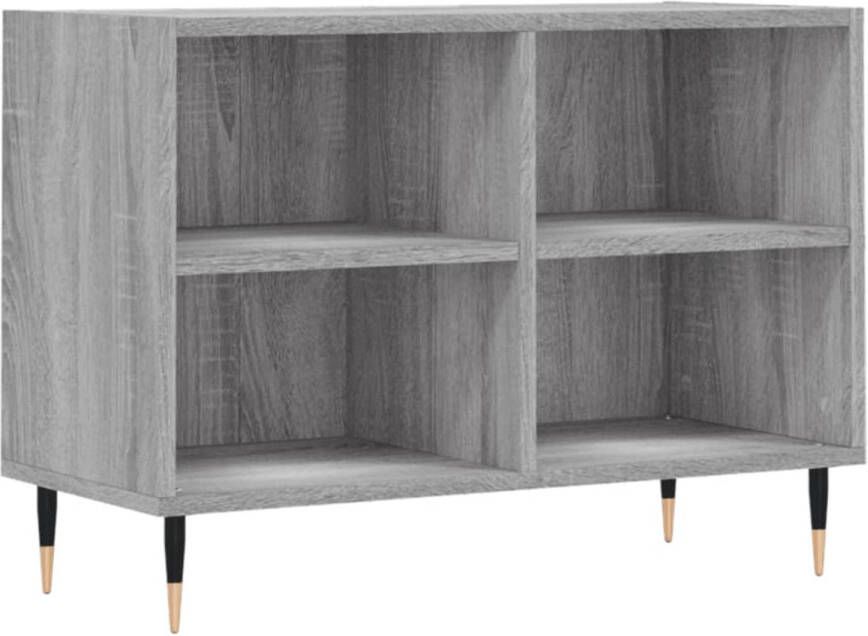 The Living Store Tv-meubel 69-5x30x50 cm bewerkt hout grijs sonoma eikenkleurig Kast - Foto 1