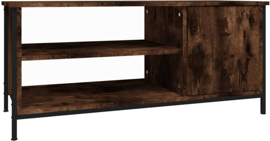 The Living Store TV-meubel Gerookt eiken 100 x 40 x 45 cm Duurzaam hout Praktisch design - Foto 1