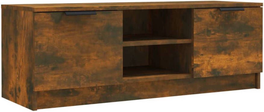 The Living Store Tv-meubel 102x35x36-5 cm bewerkt hout gerookt eikenkleurig Kast