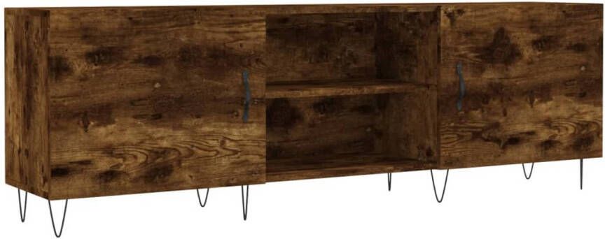 The Living Store TV-meubel Gerookt Eiken 150 x 30 x 50 cm Stevig en praktisch