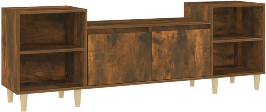 The Living Store TV-meubel Gerookt Eiken 160 x 35 x 55 cm bewerkt hout stijlvol design