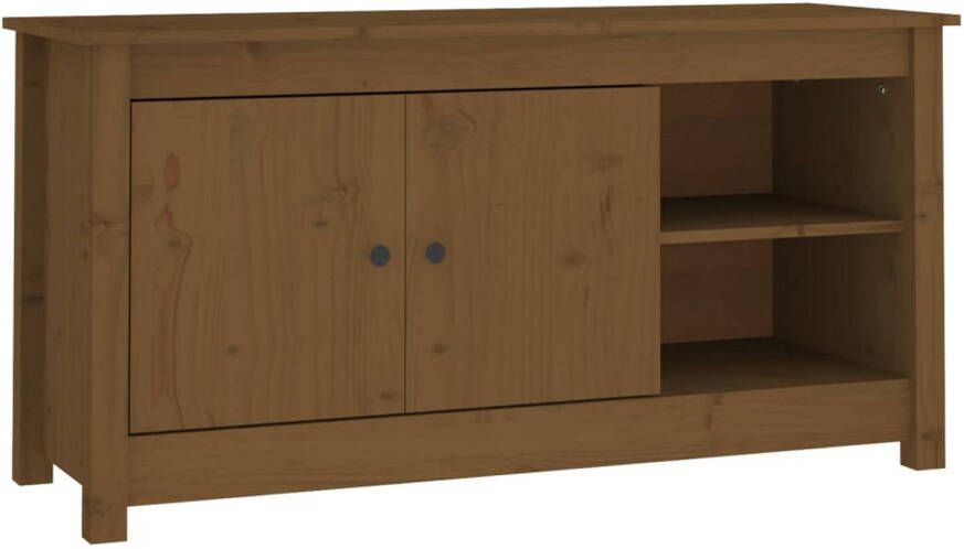 The Living Store Tv-meubel 103x36 5x52 cm massief grenenhout honingbruin