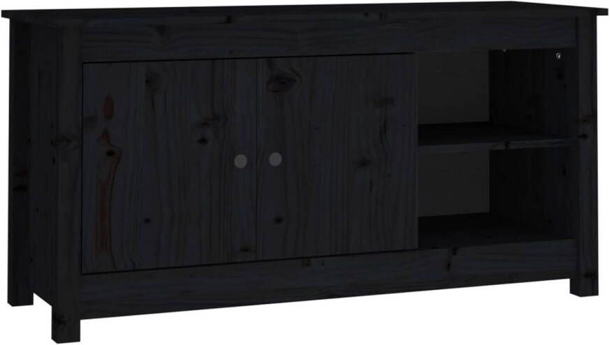 The Living Store Trendy TV-kast Massief grenenhout Stabiel frame Voldoende opbergruimte Display functie Zwart 103 x 36.5 x 52 cm