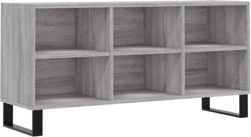 The Living Store TV-meubel Grijs Sonoma Eiken 103.5 x 30 x 50 cm Opbergruimte Stabiel tafelblad