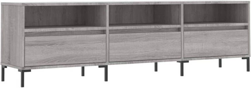 The Living Store TV-meubel Grijs Sonoma Eiken 150 x 30 x 44.5 cm Met opbergruimte