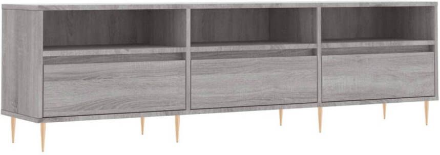 The Living Store Tv-meubel 150x30x44-5 cm bewerkt hout grijs sonoma eikenkleurig Kast - Foto 1