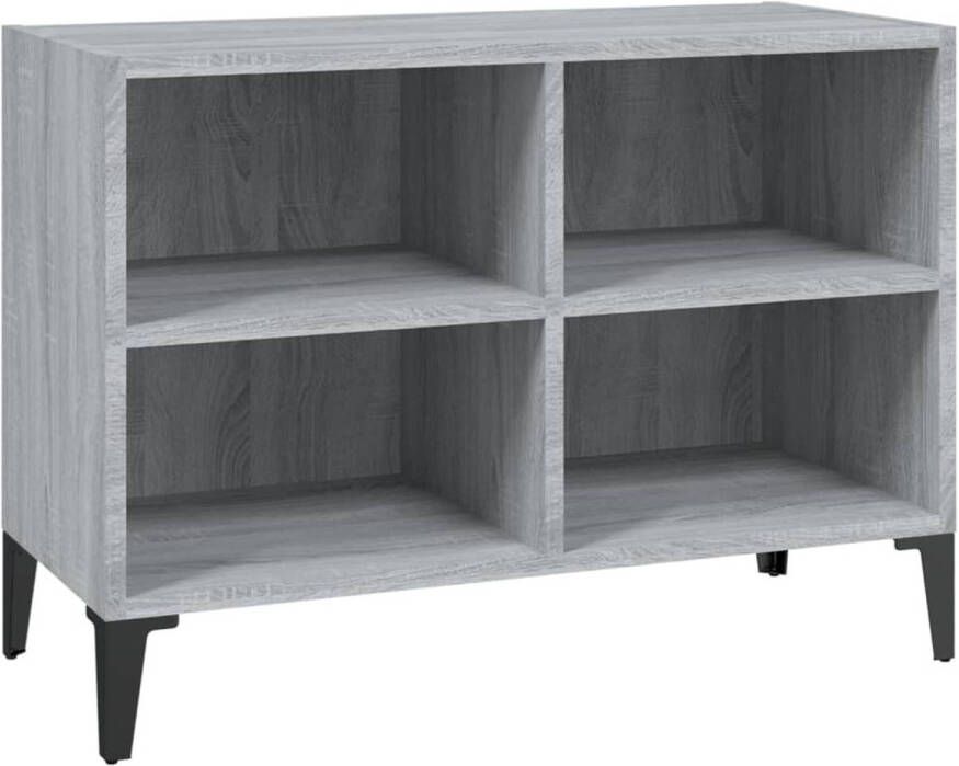 The Living Store TV-meubel Grijs Sonoma Eiken 69.5 x 30 x 50 cm Stabiel en stevig 4 vakken Montage vereist