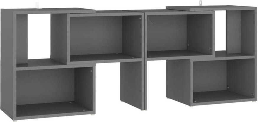 The Living Store TV-meubel modulair ontwerp grijs spaanplaat 104 x 30 x 52 cm organisatie en opbergen