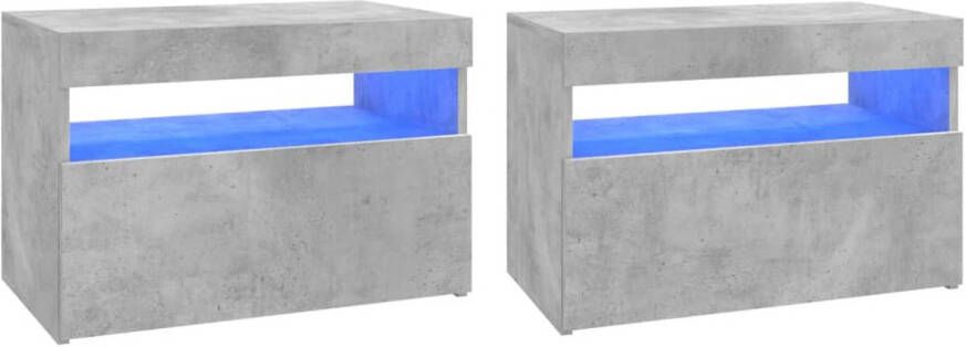The Living Store TV-meubel Hifi-kasten 60x35x40 cm betongrijs met RGB LED-verlichting - Foto 1