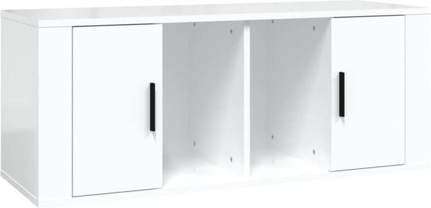 The Living Store TV-meubel Hoogglans wit 100 x 35 x 40 cm Stevig en praktisch