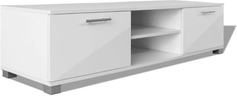 The Living Store TV-meubel Hoogglans wit 120 x 40.3 x 34.7 cm Bewerkt hout MDF