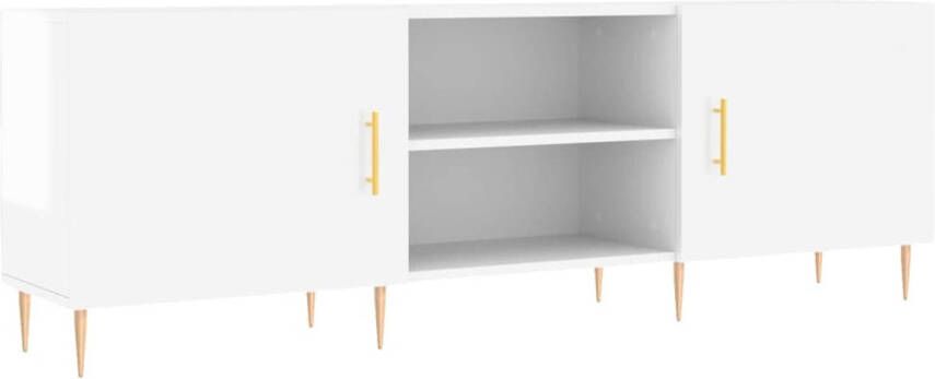 The Living Store TV-meubel Hoogglans wit 150 x 30 x 50 cm praktische deur